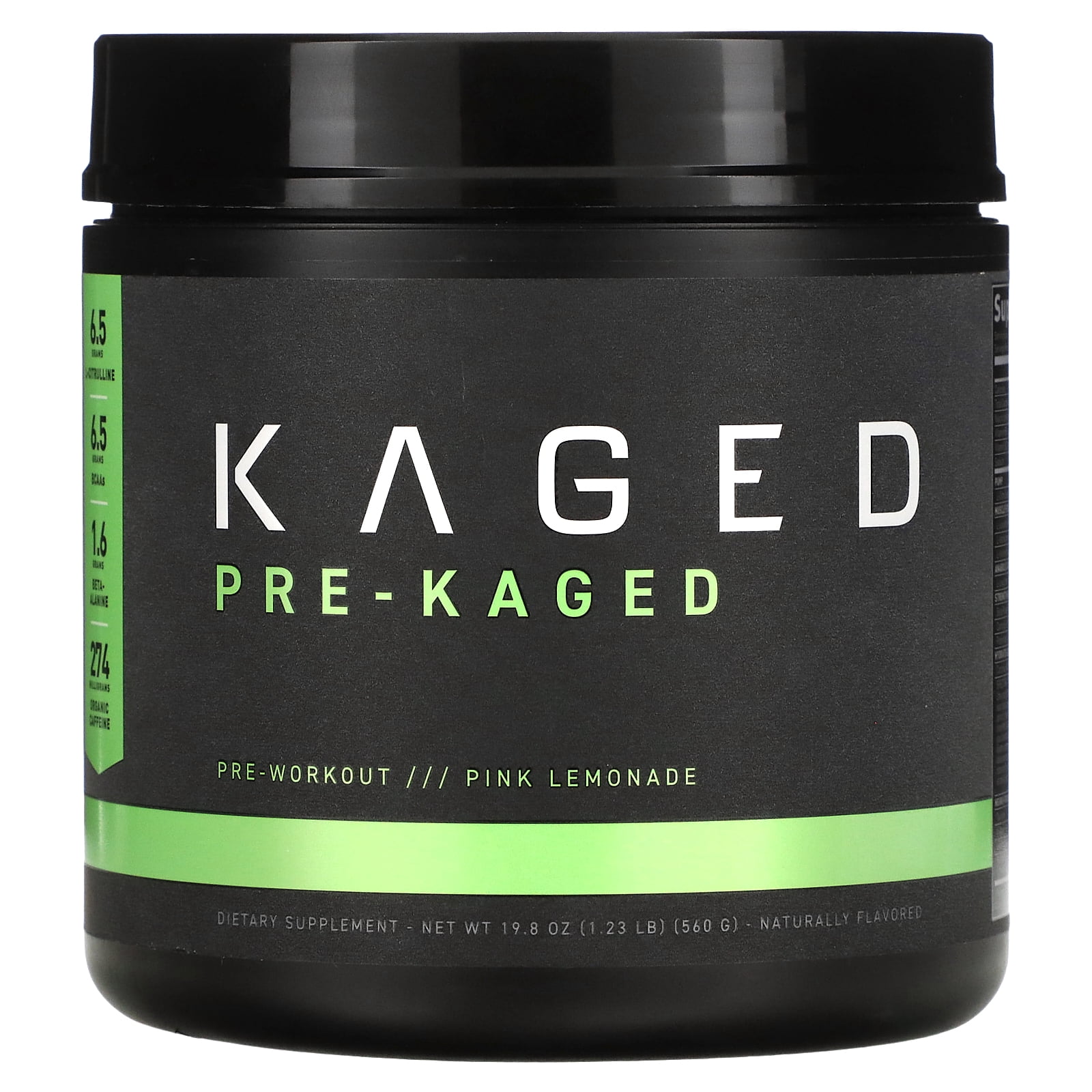 PRE-KAGED, Pre-Workout, Pink Lemonade, 1.23 lb 560 g, Kaged