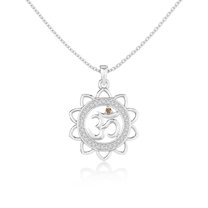 Natural Citrine OM Symbol Pendant Necklaces for Women in Sterling Silver, November Birthstone Jewelry Gifts for Her Birthday, Wedding Anniversary, Party, Christmas, Graduation, Mothers Day,Valentines