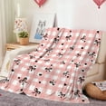 thumbnail image 4 of Beautynvta Valentine's Day Blanket, Pink Bowknot Plaid Printed Throw Blanket, Soft Plush Flannel Blanket Office Nap Blanket for Sofa Couch Bedroom, 59x39.4 Inch, 4 of 6