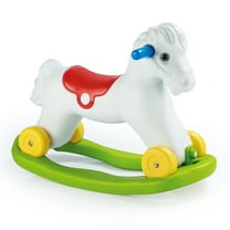 Dolu Wheeled Rocking Horse 2 in 1 Toddlers Ride On Toy and Removable Sled, White