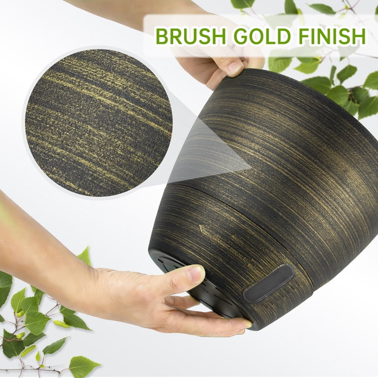 FIASON Self-Watering Planters, 2 Pack 8 Inch Teal Gold photo 5