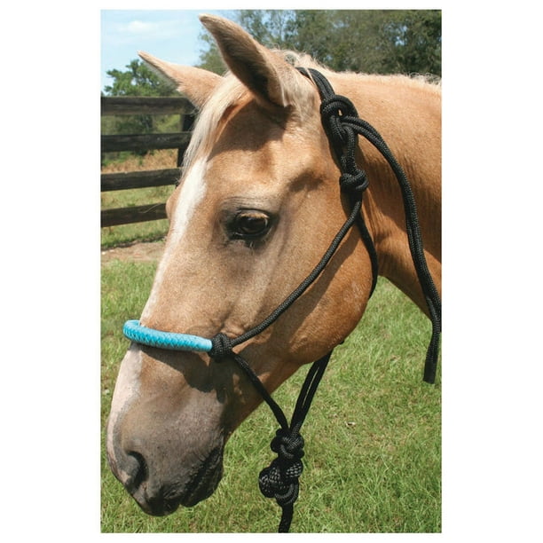Jeffers Equine Solid Nose Poly Rope Halter with 7' Lead, Tan