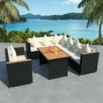 thumbnail image 1 of vidaXL Ensemble de Salon de Jardin 5 Pcs avec Coussins Poly Rotin Noir, 1 of 5