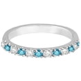 thumbnail image 3 of Blue and White Diamond Stackable Ring Band 14k White Gold (0.25ct), 3 of 3