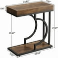 thumbnail image 2 of Farmhouse C Table End Table, Semicircular Frame, Sturdy Metal & Particle Board for Living Room/Bedroom/Small Spaces, 2 of 7