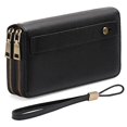 thumbnail image 1 of Wallet for Women Clutch RFID Blocking Leather Wristlet Purse Large Capacity Credit Card Holder with Grip Hand Strap, 1 of 7