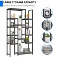 thumbnail image 3 of Dextrus 6 Tier Bookshelf, Tall Modern Free Standing Bookcase with 12 Shelf, Open Display Shelf Storage Book for Office Home, Charcoal Gray & Black, 3 of 10