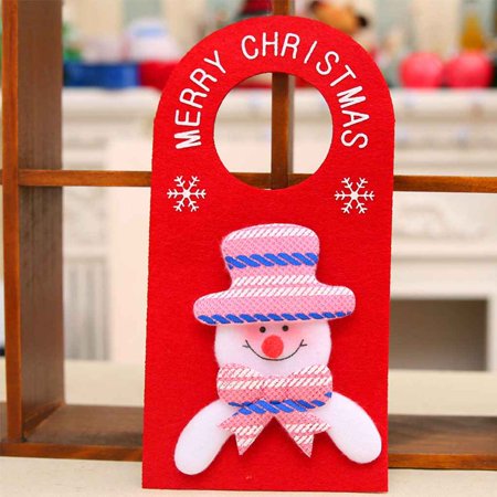 2pcs Non Woven Cartoon Christmas Door Hanger Sign Doorknob