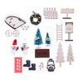 thumbnail image 1 of Décor de Noël 22 Pcs Maison de Fée Décor Festif Ensemble de Maison Miniature pour Armoire d'Angle, 1 of 10