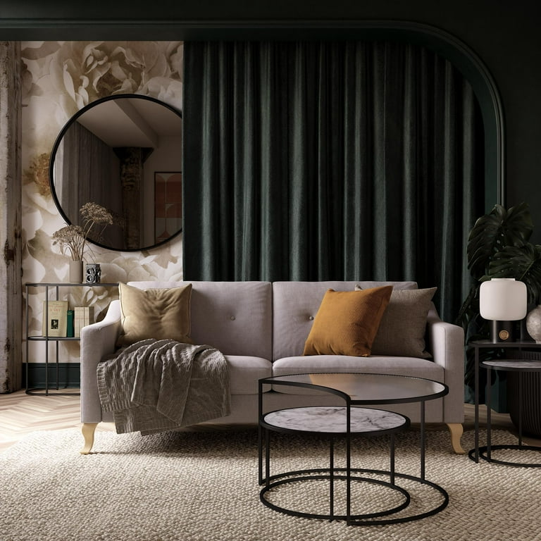 Mr. Kate Moon Phases Console Table, White Faux Marble/Glass