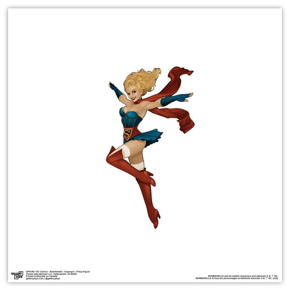 Gallery Pops DC Comics Bombshells - Supergirl - Pinup Figure Wall Art, Unframed Version, 12" x 12"