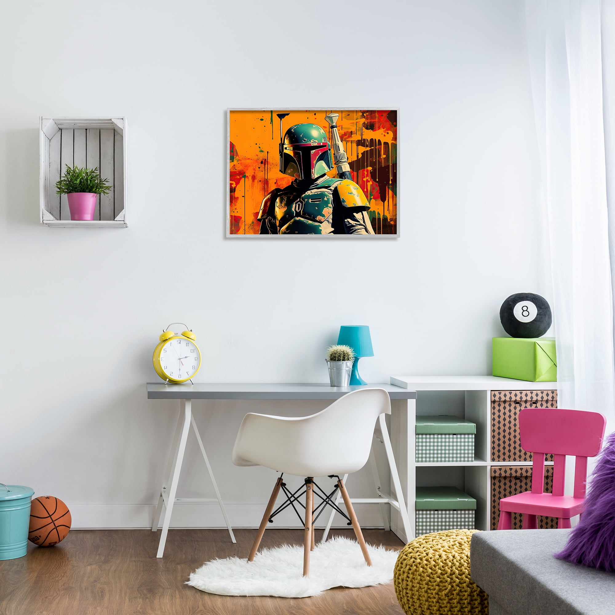 Stupell Industries Sci-Fi Pop Urban Style Fairy Tales & Fantasy Painting Gray Framed Art Print Wall Art, 30 x 24