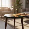 thumbnail image 3 of Ultimate Premium Products 20" Resin Walnut Round Side Table Green River, 3 of 7