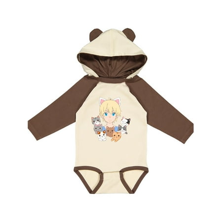 

Inktastic Neko Anime Boy with Cats Gift Baby Boy or Baby Girl Long Sleeve Bodysuit