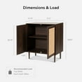 thumbnail image 3 of EYYTHUNG Accent Storage Cabinet with Rattan Doors Set of 2, Small Wood Cabinet Decorative Buffet Farmhouse Credenza, Walnut, 3 of 6