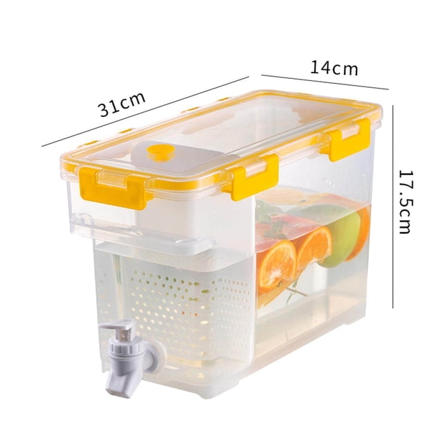 Household Cold Kettle With Faucet Fruit Teapot Water Cold Water Bucket Water Jug Yellow