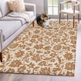thumbnail image 3 of Area Rug for Living Room, Brown Floral Non-Slip Indoor Large Carpet for Bedroom/Dining Room, Vintage Rustic Flowers Botanical Spring Washable Low-Profile Rectangle Floor Runner Rugs - 4 x 6 Ft, 3 of 7