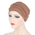 thumbnail image 2 of NMMUED Turban for Black Women African Cap Head Wraps Headscarf Beanie Wrap Khaki One Size, 2 of 5