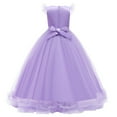 thumbnail image 3 of IBTOM CASTLE Flower Little Big Girls Maxi Dress Bridesmaid Wedding Pageant Party Princess Communion Floral Boho Vintage Lace Dance Gown 9-10 Years Light Purple, 3 of 9