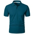 thumbnail image 6 of Chiccall Mens Shirts Quick Dry Performance Short Sleeve Solid Casual Summer Shirts Blue XL, 6 of 6