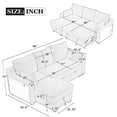 thumbnail image 2 of 90" L-Shaped Pull Out Sleeper Sofa, Couch Convertible Sofa Bed with Storage Ottoman, Storage Racks and USB Ports, Beige, 2 of 9