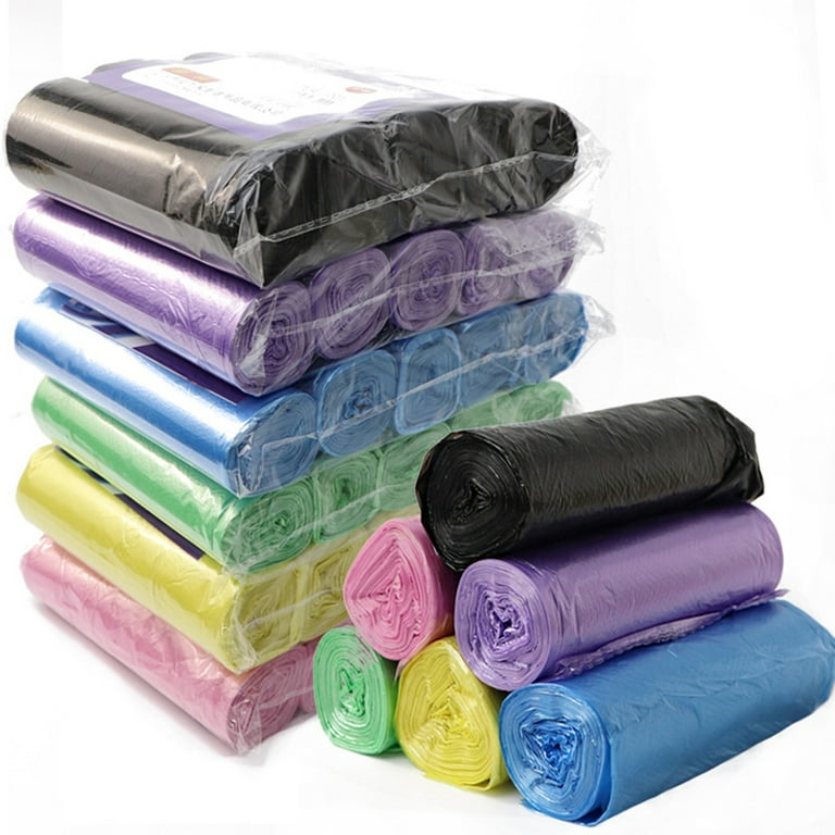 75pcs Random Colors Small Garbage Bag Disposable Home Drawstring Trash Bags