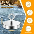 thumbnail image 5 of VNDUEEY Super Strong Neodymium Fishing Magnets, 1500 lbs Pulling Force Rare Earth Magnet, Heavy Duty Magnets with Countersunk Hole Eyebolt for Retrieving in River Lake, Beach, Lawn -4.72 inch, 5 of 6