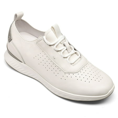 

CMR CHAMARIPA Mens Sneakers That Make You Taller White Leather Casual Sneakers For Men Height Increase Sports Shoes Height Increase Sneakers 6CM / 2.36 Inches