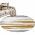 thumbnail image 2 of Brown Grey Ombre Round Rugs 3.3ft, Abstract Art Oil Painting Modern Non Slip Washable Rug Runner, Low Pile Indoor Floor Carpet Mat Bathroom Rugs for Living Room, Bedroom, Kids Room, 2 of 9
