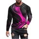 thumbnail image 2 of Blusas y camisas de manga larga con cuello redondo para hombre, blusa informal de manga larga con cuello redondo y estampado., 2 of 5