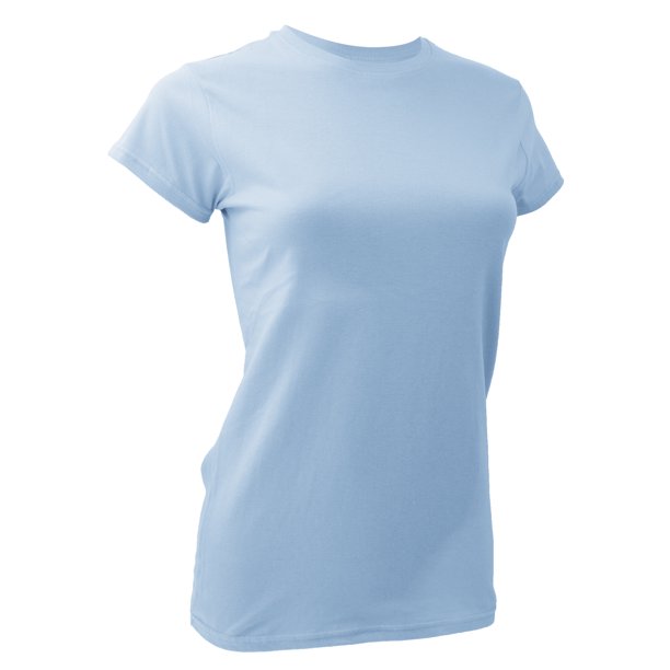 Anvil- Camiseta de manga corta de para mujer (Azul claro)