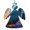 Angel Shape, variant on Raven Wolf Moon Moonlight Art Wooden Christmas Ornament Angel Shape,Xmas Tree Hanging Decoration 6 PCS