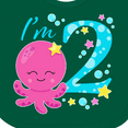 thumbnail image 4 of Inktastic I'm Two- cute octopus birthday Boys or Girls Baby Bib, 4 of 4