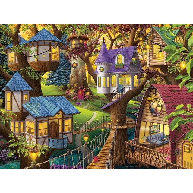 Rompecabezas Ravensburger Crepúsculo en las copas de los árboles, 1500 piezas