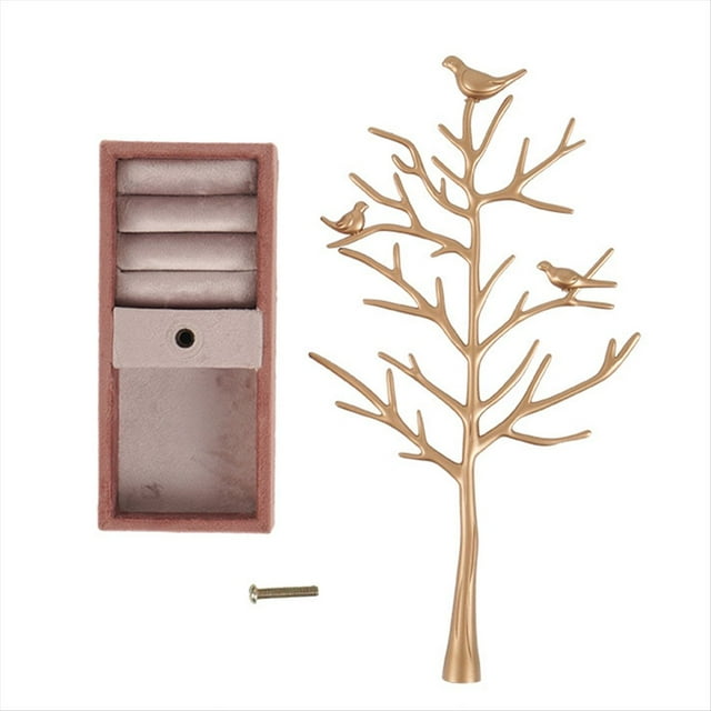 Estante JoyeríA para Collares PáJaros y Naturaleza, Estante ExhibicióN Collares para Anillos Terciopelo Ligero Lujo, Estante ExhibicióN para Almacenamiento Joyas