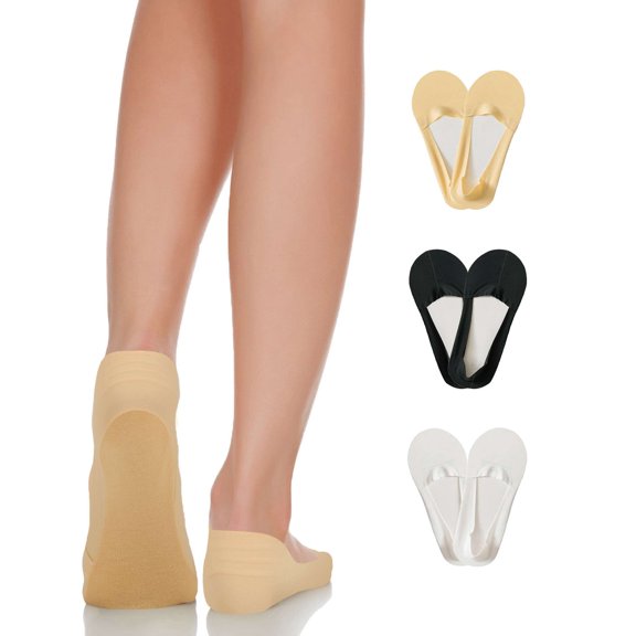 PULLIMORE 3 Pairs No Show Socks For Women, Cotton Invisible Socks Low Cut Liner Non Slip Socks (3 Colors)