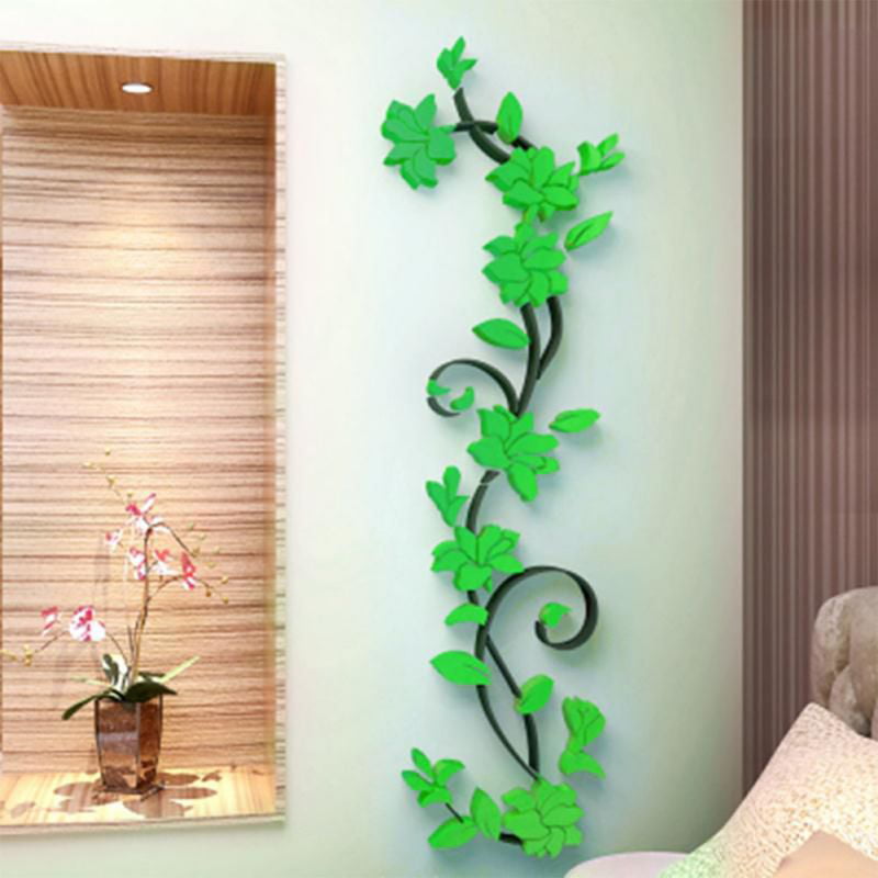 Flower Removable Wall Sticker 3D Mirror Art Acrylic Mural Decal Wall Home Decor