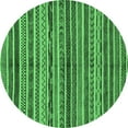 thumbnail image 1 of Ahgly Company Indoor Round Abstract Emerald Green Modern Area Rugs, 4' Round, 1 of 4