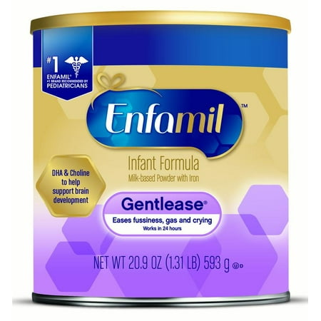 Enfamil Gentlease Infant Formula - Clinically Proven to reduce fussiness, gas, crying in 24 hours - Powder Can, 20.9 (Best Enfamil Formula For Gas)