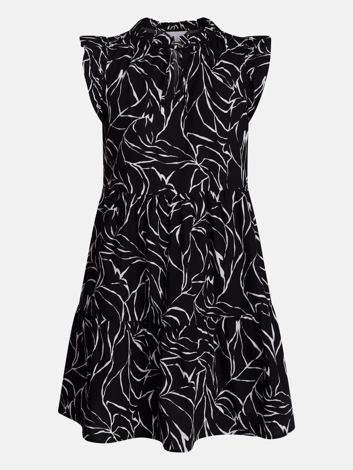 Time and Tru Women's and Women's Plus Cotton Mini Dress with Flutter Sleeves, Sizes XS-4X