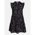 thumbnail image 6 of Time and Tru Women's and Women's Plus Cotton Mini Dress with Flutter Sleeves, Sizes XS-4X, 6 of 6