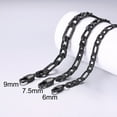 thumbnail image 4 of PROSTEEL Black Figaro Chain Necklace 7.5mm 18 Inches Fashion Stainless Steel Birthday Valentines Day Jewelry Gift for Men Women Adults Age, 4 of 7