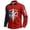 Red, variant on Men's 250 Anniversary USA Shirt American Flag Button Down Print Shirts Long Sleeves Patriotic Tees