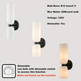 thumbnail image 4 of Claxy 2-Light Black Wall Sconces with Cylinder Milk Glass Shade Set of 2, 4 of 7