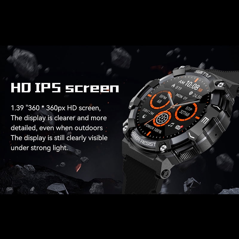 Rainbuvvy PG666 Rugged Smart Watch 1.39 inch Capable of Answering and Making Calls Health Monitoring Outdoor Sports Watch Available in four colors