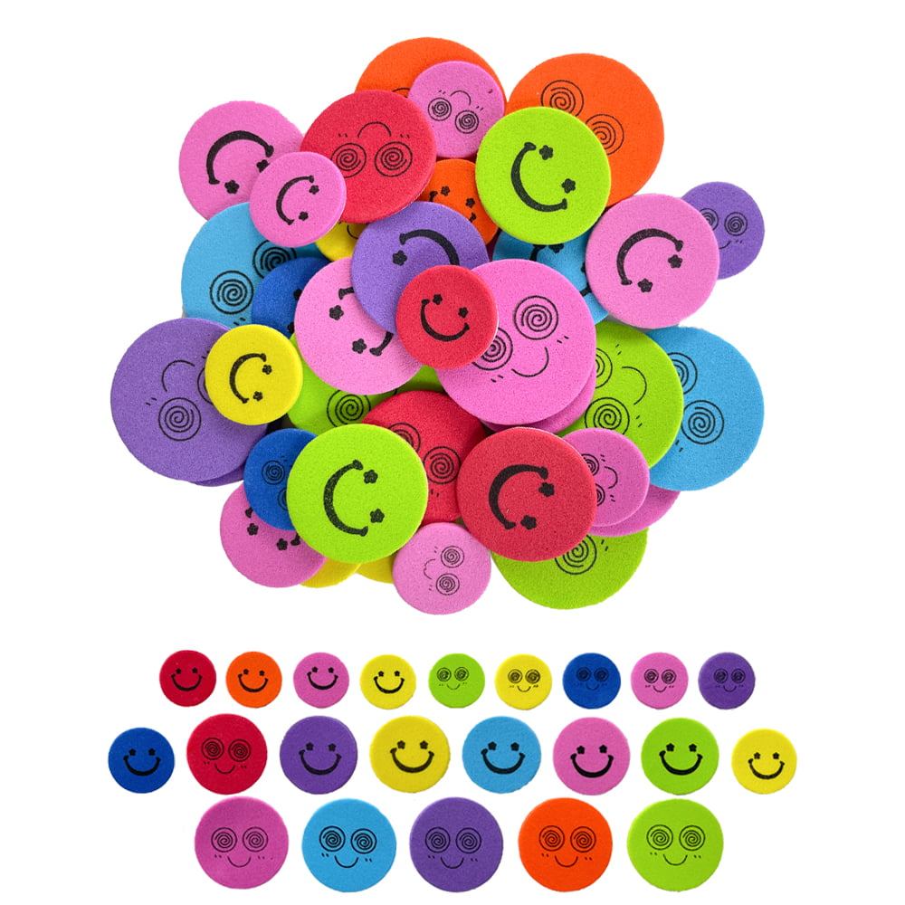 25/50/100/150 Arts & Crafts Self-Adhesive Sticky Back Multi Coloured Foam Emojis 
