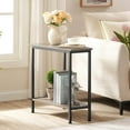 thumbnail image 4 of Wedge End Table, Recliner Wedge Side Table with Storage, Industrial Triangle Accent Table for Small Space, Corner, Living Room, Apartment, Greige BG64BZ01G1, 4 of 7