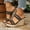 Black, variant on Women Round Head Slippers Baeitkot Women Casual Round Head Comfy Slippers Wedge Heel Shoes Black 42