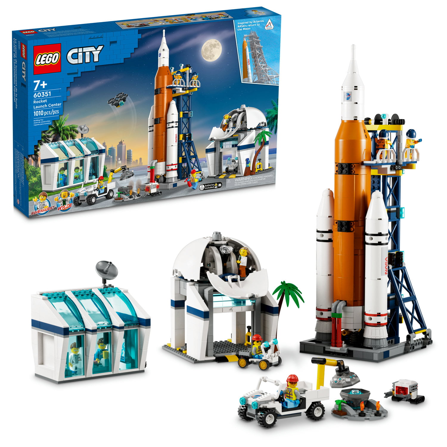 LEGO City Rocket and Launch Control 60228 NASA Space Ship Building Astronaut Toy STEM Model Kit (837 Pieces) - Walmart.com
