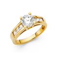 thumbnail image 2 of 14k White Gold CZ Round & Princess Solitaire with Accent Wedding Ring, 2 of 2